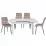 Set Yasen masa extensibila T1920 White/Flower cu 4 scaune DC-6005 HLR 8 Dark Brown