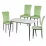 Set Yasen masa DT8197 White Marble cu 4 scaune DC-2329 HLR 55 Emerald Green