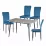 Set Yasen masa DT8197 Gray Armani cu 4 scaune DC-2329 HLR 62 Blue