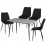 Набор Yasen стол DT8197 Gray Armani с 4 стульями DC-6005 HLR 66 Black
