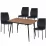 Set Yasen masa extensibila DT2403 Brown cu 4 scaune DC-22057 Black