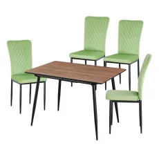 Set Yasen masa extensibila DT2403 Brown cu 4 scaune DC-2329 HLR 55 Emerald Green