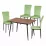 Set Yasen masa extensibila DT2403 Brown cu 4 scaune DC-2329 HLR 55 Emerald Green
