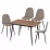 Set Yasen masa extensibila DT2403 Brown cu 4 scaune DC-5010 HLR 8 Dark Brown