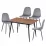 Set Yasen masa extensibila DT2403 Brown cu 4 scaune DC-5010 HLR 22 Gray