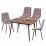Набор Yasen раздвижной стол DT2403 Brown с 4 стульями DC-5012 L HLR 25 Purple Pink