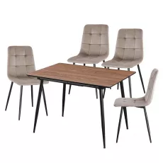 Set Yasen masa extensibila DT2403 Brown cu 4 scaune DC-5012 L HLR 8 Dark Brown