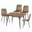 Set Yasen masa extensibila DT2403 Brown cu 4 scaune DC-5012 S HLR 11 Gold Brown