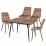 Set Yasen masa extensibila DT2403 Brown cu 4 scaune DC-6005 HLR 11 Gold Brown