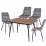 Set Yasen masa extensibila DT2403 Brown cu 4 scaune DC-6005 HLR 22 Gray