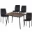 Set Yasen masa extensibila DT2403 Dark Brown cu 4 scaune DC-22057 Black
