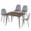 Set Yasen masa extensibila DT2403 Dark Brown cu 4 scaune DC-5010 HLR 22 Gray