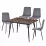 Set Yasen masa extensibila DT2403 Dark Brown cu 4 scaune DC-5012 S HLR 22 Gray