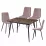 Set Yasen masa extensibila DT2403 Dark Brown cu 4 scaune DC-5012 S HLR 25 Purple Pink