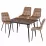 Set Yasen masa extensibila DT2403 Dark Brown cu 4 scaune DC-6005 HLR 11 Gold Brown