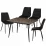 Set Yasen masa extensibila DT2403 Dark Brown cu 4 scaune DC-6005 HLR 66 Black