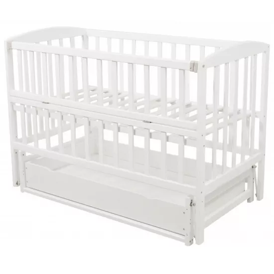 Pătuţ Goydalka Valeri Premium Transversal (1B220-1) cu sertar, White