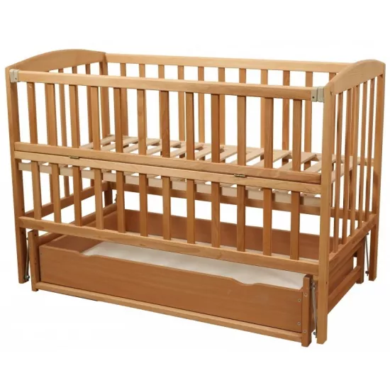 Pătuţ Goydalka Valeri Premium Transversal (1B220-2) cu sertar, Natural