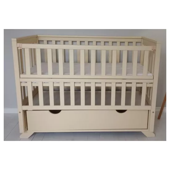 Pătuţ Goydalka Alex Premium Longitudinal (1B25-3) cu sertar, Ivory