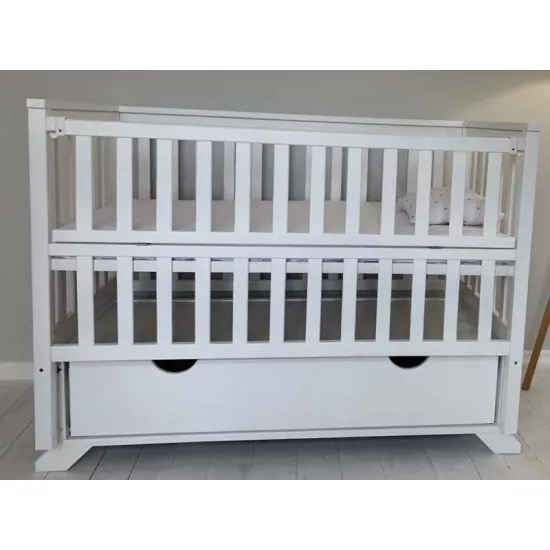 Pătuţ Goydalka Alex Premium Universal (1B26-1) cu sertar, White