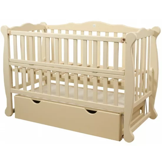 Pătuţ Goydalka Natali Premium Transversal (1B310-3) cu sertar, Ivory