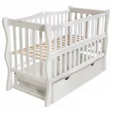 Pătuţ Goydalka Sofi Premium Transversal (1B35-1) cu sertar, White