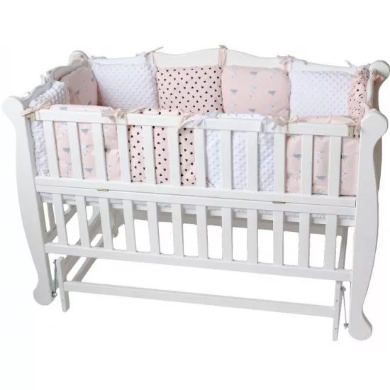 Pătuţ Goydalka Natali Plus Longitudinal (1B371-1) fără sertar, White