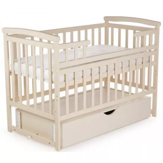 Кроватка Eucalyptus Lane Premium Transversal (DS-102) с ящиком, Vanilla