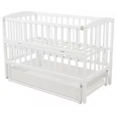 Кроватка Eucalyptus Bimbi Premium Transversal (DS-1301) с ящиком, White Кроватка Eucalyptus Bimbi Premium Transversal (DS-1301) с ящиком, White
