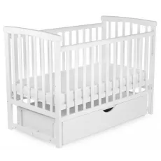 Кроватка Eucalyptus Charlene Premium Transversal (DS-201) с ящиком, White Кроватка Eucalyptus Charlene Premium Transversal (DS-201) с ящиком, White
