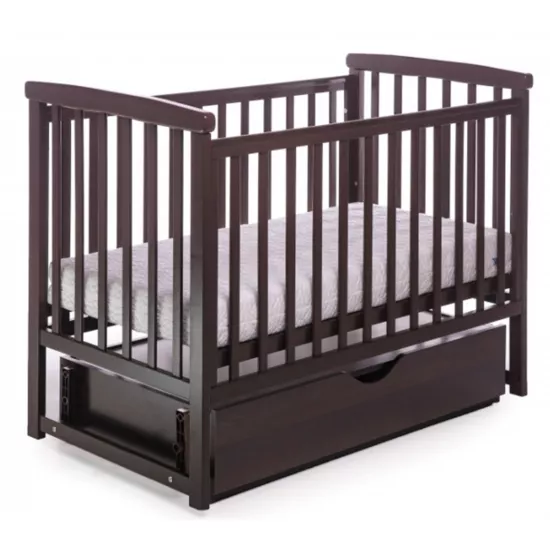 Pătuţ Eucalyptus Charlene Premium Transversal (DS-203) cu sertar, Walnut