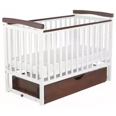 Кроватка Eucalyptus Charlene-Combi Premium Transversal (DS-301) с ящиком, White/Walnut Кроватка Eucalyptus Charlene-Combi Premium Transversal (DS-301) с ящиком, White/Walnut