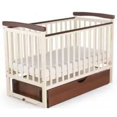 Кроватка Eucalyptus Charlene-Combi Premium Transversal (DS-302) с ящиком, Vanilla/Walnut Кроватка Eucalyptus Charlene-Combi Premium Transversal (DS-302) с ящиком, Vanilla/Walnut