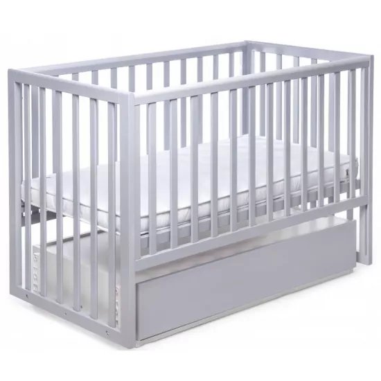 Pătuţ Eucalyptus Mia Premium Transversal (DS-405) cu sertar, Gray