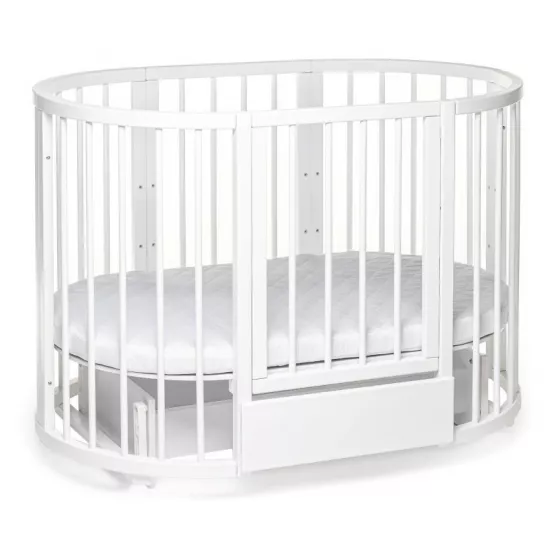 Pătuţ Eucalyptus Olivia Plus Transversal (DS-8011) fără sertar, White