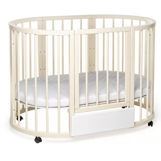 Pătuţ Eucalyptus Olivia Plus Transversal (DS-8031) fără sertar, Vanilla