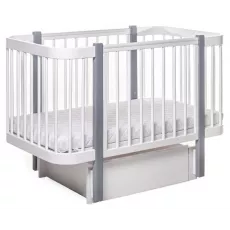 Кроватка Eucalyptus Karol Plus Longitudinal (DS-902) без ящика, White/Gray