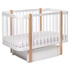 Кроватка Eucalyptus Karol Plus Longitudinal (DS-903) без ящика, White/Natural