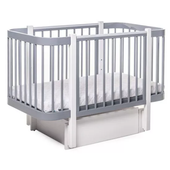 Кроватка Eucalyptus Karol Plus Longitudinal (DS-904) без ящика, Gray/White