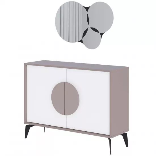 Kомод Showdeko Gora Mirrored Console M.K.24081.2 (110 см), Light Mocha/White