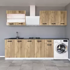 Bucatarie modulara Yasen Samanta 2.0 m, PAL, Stejar Artisan