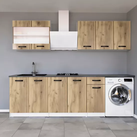 Bucatarie modulara Yasen Samanta 2.0 m, PAL, Stejar Artisan