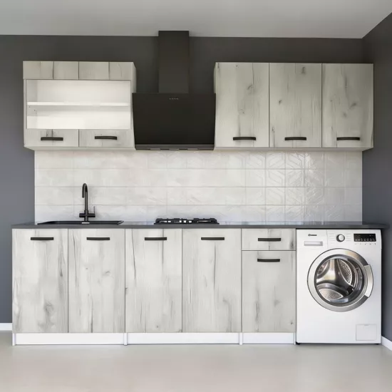 Модульная кухня Yasen Samanta 2.0 м, ДСП, Дуб крафт белый/ Белый