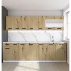 Bucatarie modulara Yasen Samanta 2.6 m, PAL, Stejar Artisan