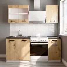 Bucatarie modulara Yasen Samanta 1 1.2 m, PAL, Stejar Artisan