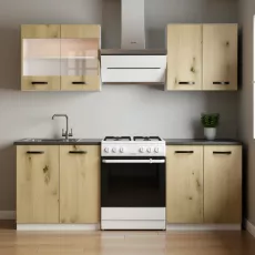 Bucatarie modulara Yasen Samanta 1 1.4 m, PAL, Stejar Artisan