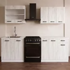 Модульная кухня Yasen Samanta 1 1.8 м, ДСП, Дуб крафт белый/ Белый