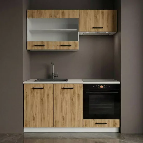 Модульная кухня Yasen Samanta 2 1.4 м, ДСП, Дуб Артизан/Белый