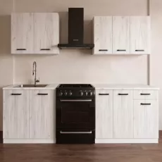 Модульная кухня Yasen Samanta 2 1.8 м, ДСП, Дуб крафт белый/ Белый