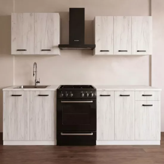 Модульная кухня Yasen Samanta 2 1.8 м, ДСП, Дуб крафт белый/ Белый